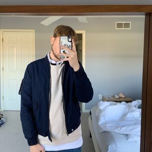 J. Crew navy bomber jacket